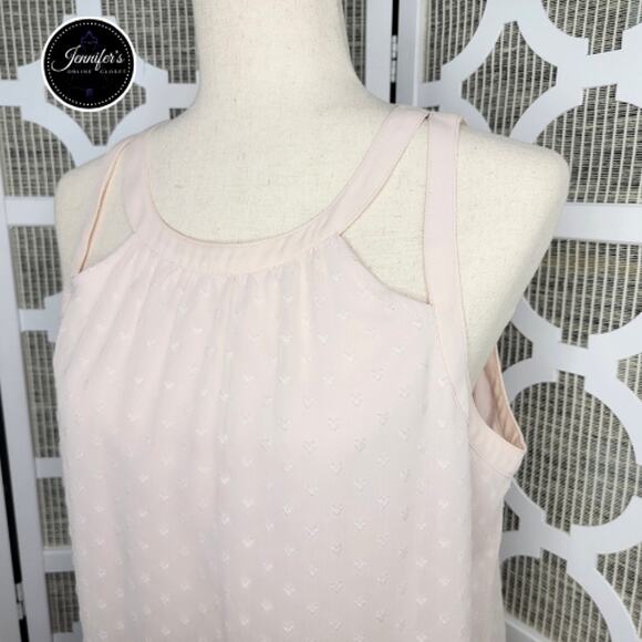 Candie's Women's Blush Swiss Dot/Heart Double Strap Blouse Size L - Picture 2 of 12
